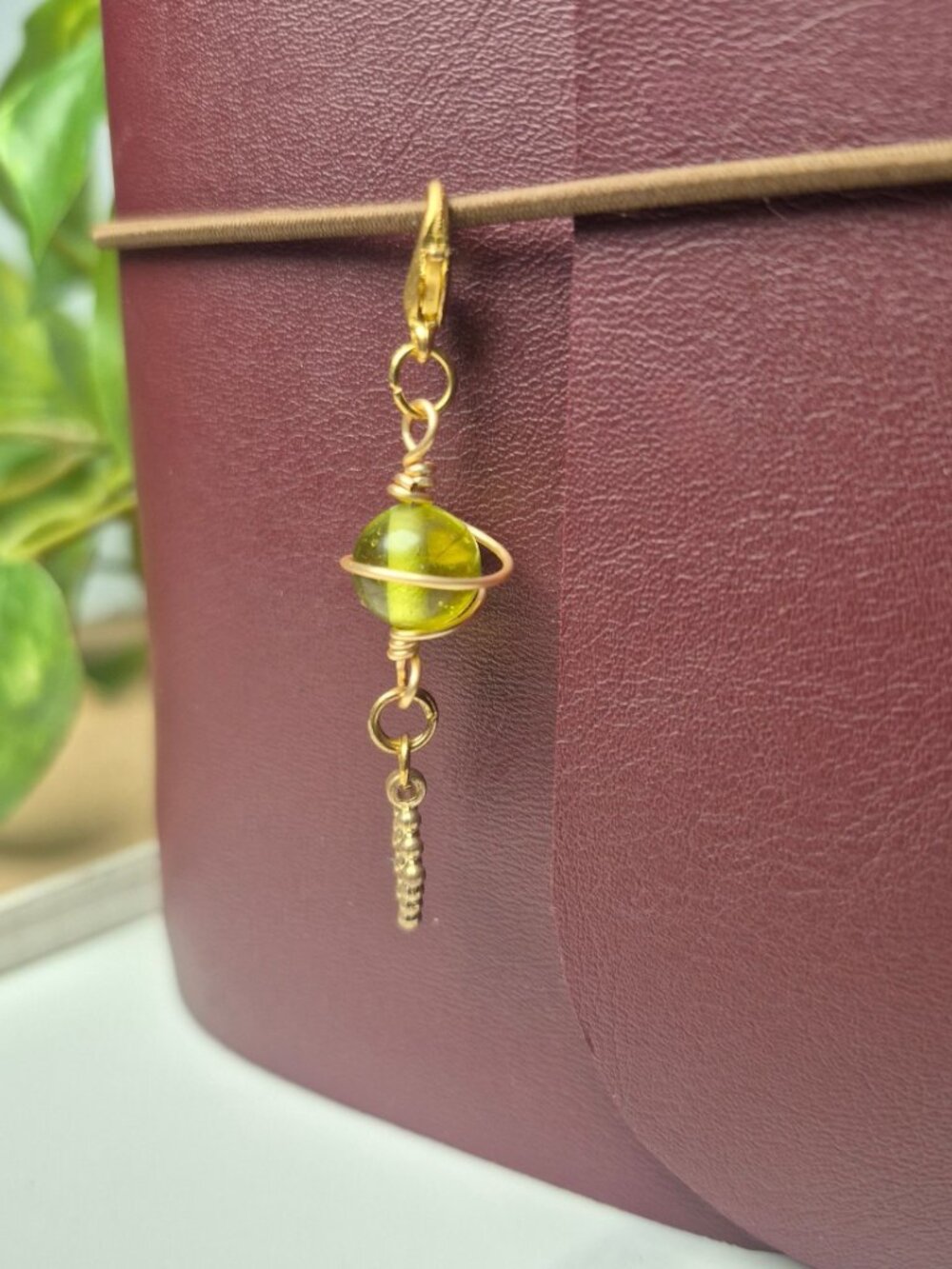 Green Planet Wire Wrapped Journal Charm